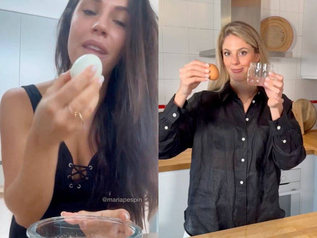 Nuotrauka: María Pérez Espín ir Marta Verona pateikia savo gudrybes, kaip greitai ir efektyviai nulupti kietai virtus kiaušinius (Instagram)